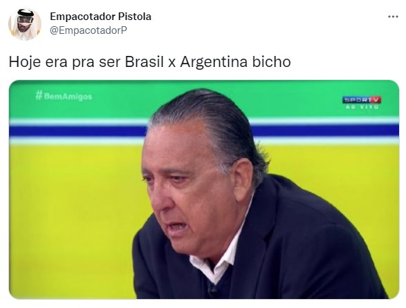 Em memes, torcedores brasileiros mostram frustração por não ter Brasil x Argentina pelas semifinais da Copa do Mundo.