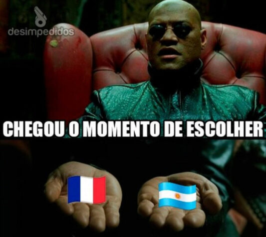 Após derrota de Marrocos, memes brincam com final da Copa do Mundo entre França e Argentina.