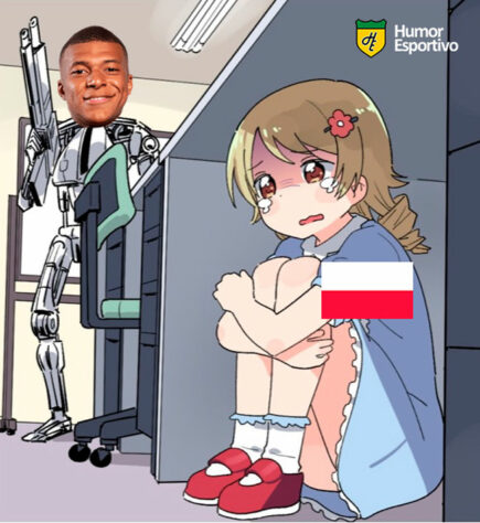 Os melhores memes da classificação da França às quartas de final da Copa do Mundo após vitória sobre a Polônia de Robert Lewandowski.