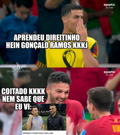 Classificação de Portugal às quartas de final, com Cristiano Ronaldo no banco em boa parte do jogo, rendeu memes nas redes sociais.