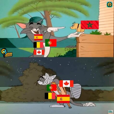 Os melhores memes da classificação de Marrocos para semifinal e o adeus de Portugal da Copa do Mundo.