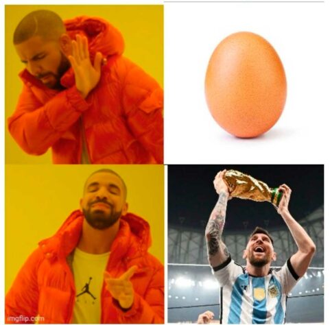 Lionel Messi supera foto mais curtida da história do Instagram e novo recorde rende memes nas redes sociais.