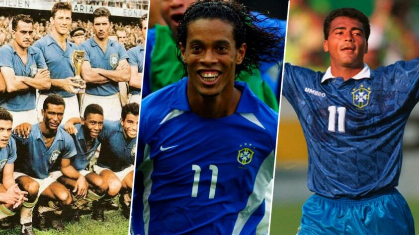 O Brasil vai enfrentar Camarões, nesta sexta-feira, com seu segundo uniforme. O retrospecto da Seleção com a camisa azul é positivo. O LANCE! fez um levantamento de todas as partidas do time brasileiro com o uniforme 2 em Copas do Mundo.