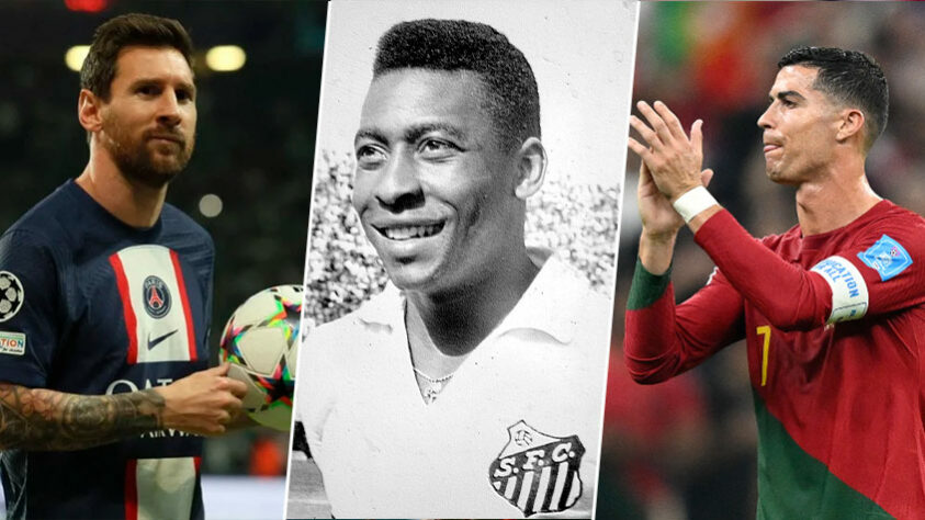 Além de mágico com a bola nos pés, Pelé se destacou na carreira por registrar estatísticas impressionantes. Um dos recordes estabelecidos pelo Rei foi o de participações em gols - quando o jogador balança as redes ou dá uma assistência - antes de completar 24 anos. Nessa marca, Messi e Cristiano Ronaldo somados não chegam perto do brasileiro. A seguir, veja os jogadores com mais participações em gols até os 24 anos de idade. O levantamento foi divulgado pelo site 'Footure', com base em diversas fontes. 