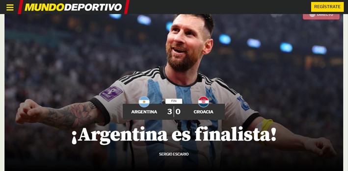 O espanhol "Mundo Deportivo" optou por colocar uma grande imagem de Messi na sua capa e foi direto no seu título.