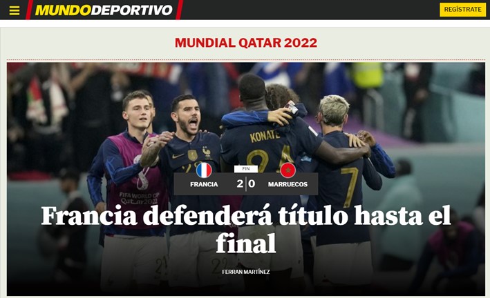 O "Mundo Deportivo" destacou que a França vai defender seu título até o final. Podendo, assim, realizar o feito do bicampeonato em sequência, marca alcançada apenas por Brasil e Itália.