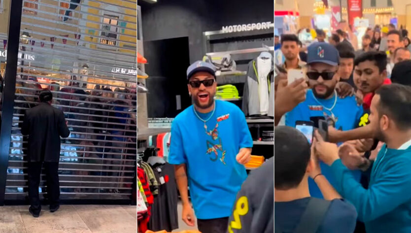 O "Sósia do Ney" segue fazendo sucesso no Qatar. Em vídeo divulgado nesta quinta-feira, ele aparece causando alvoroço em um shopping e tendo até que se refugiar em uma loja.