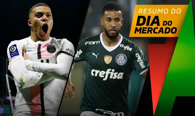 Mbappé nos planos do Real Madrid, Marta define futuro, Vasco encaminha venda de joia, Palmeiras acerta empréstimo de Jorge... Tudo isso e muito mais no Dia do Mercado desta quarta-feira (21).