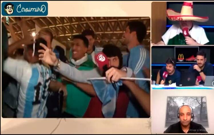 Incomodado com a festa argentina após conquistar sua primeira vitória no Qatar, Defante chegou perto dos hermanos e fingiu um desmaio para interromper o festejo.