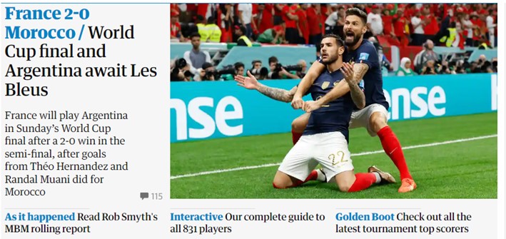Com um jeito mais noticioso, o "The Guardian" contou que a decisão será entre os argentinos e franceses.