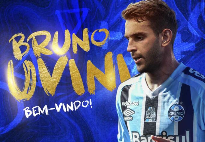 FECHADO - O experiente zagueiro, Bruno Uvini, 31 anos, é o mais novo reforço do Grêmio para 2023. O jogador, que estava no futebol japonês, assina contrato de um ano, com opção de renovação.  
