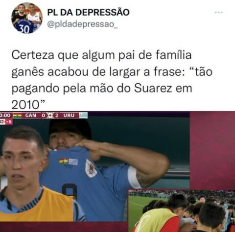 Os melhores memes da eliminação do Uruguai na fase de grupos da Copa do Mundo do Qatar.