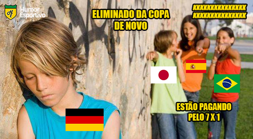 Os brasileiros festejaram a eliminação da Alemanha na fase de grupos pela segunda vez consecutiva.