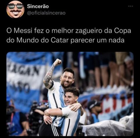 Redes sociais enaltecem Messi e fazem memes com vitória da Argentina sobre a Croácia pelas semifinais da Copa do Mundo.