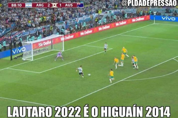 Os melhores memes da vitória da Argentina sobre a Austrália pelas oitavas de final da Copa do Mundo.