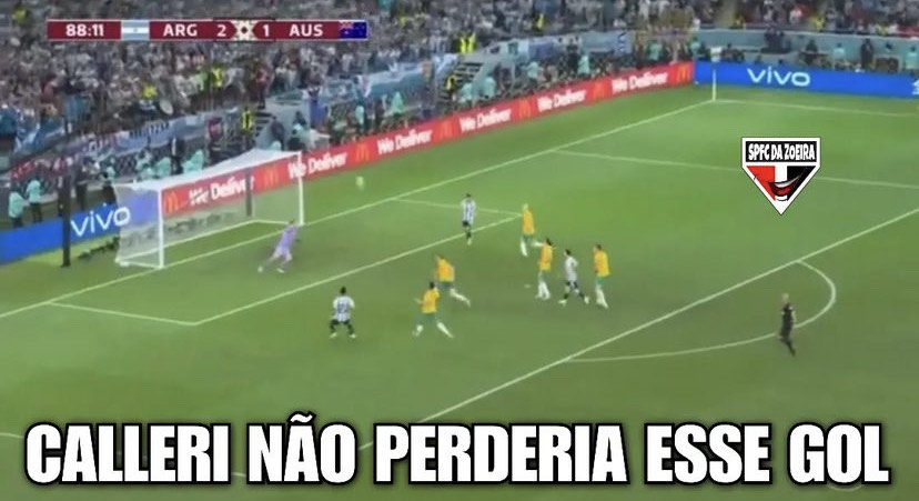 Os melhores memes da vitória da Argentina sobre a Austrália pelas oitavas de final da Copa do Mundo.