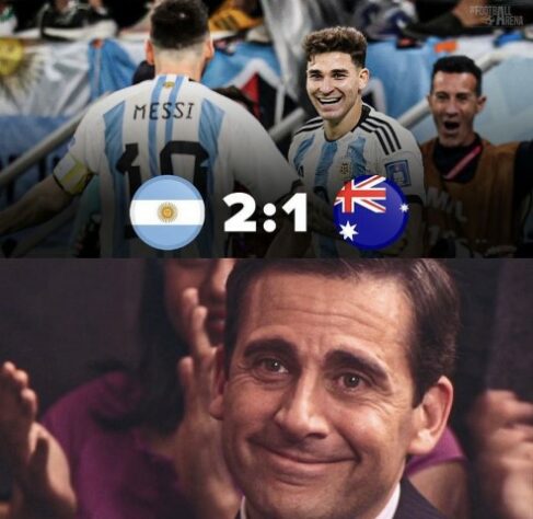 Os melhores memes da vitória da Argentina sobre a Austrália pelas oitavas de final da Copa do Mundo.