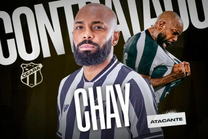 FECHADO - O Ceará anunciou o meia-atacante Chay, que pertence ao Botafogo, e chega por empréstimo até o final de 2023. Com 32 anos, o jogador foi um dos destaques do título do Glorioso na Série B do Campeonato Brasileiro, mas perdeu espaço com a transformação em SAF no último ano.