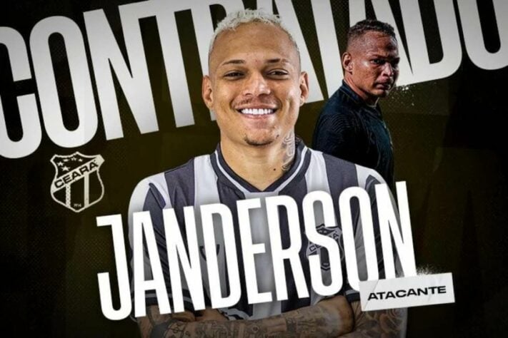 FECHADO - O Ceará anunciou a sua décima contratação para a temporada 2023: o atacante Janderson. Ele rescindiu com o Corinthians e assinou com o Vozão até dezembro de 2025.