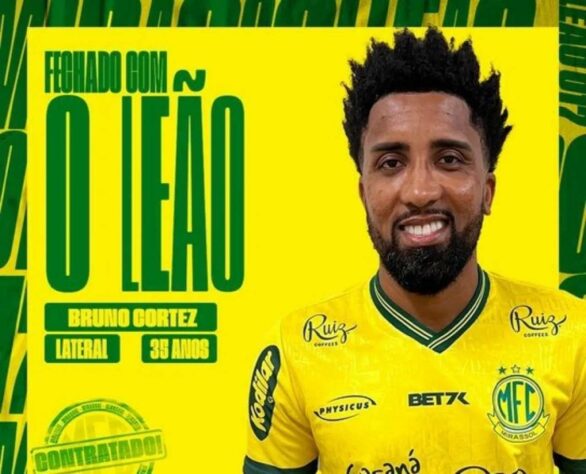 FECHADO - O experiente lateral-esquerdo Bruno Cortêz, de 35 anos, foi anunciado oficialmente como novo reforço do Mirassol para 2023. O jogador assinou contrato até final do ano e chega como uma das principais contratações para a disputa da Série B. No ano passado o atleta defendeu o Avaí em 35 jogos.