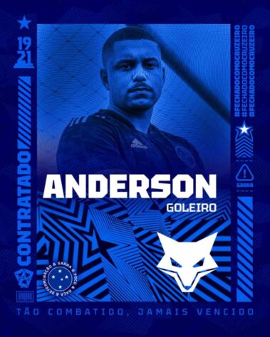FECHADO - O Cruzeiro confirmou oficialmente, a contratação do goleiro Anderson, de 24 anos, que deixou o Athletico-PR para assinar contrato por duas temporadas com o time celeste.