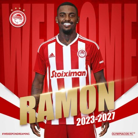 FECHADO - O Olympiacos anunciou neste sábado a contratação do lateral Ramon, ex-Flamengo. O jogador chega ao clube grego vendido pelo rubro-negro e assinou contrato até o ano de 2027.