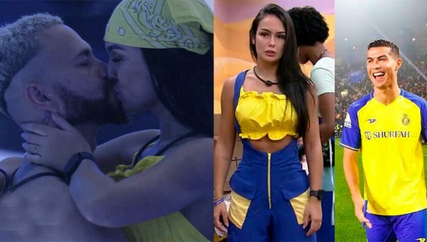 Após muita expectativa, finalmente Fred e Larissa deram seu primeiro beijo dentro do Big Brother Brasil. O casal foi formalizado na madrugada deste sábado, quase no final da festa, e levou os internautas à loucura. Em muitos memes, os fãs de Fred brincaram com as cores da roupa de Larissa na festa, iguais ao do Al Nassr, novo clube de Cristiano Ronaldo. Confira a seguir! (Por Humor Esportivo)