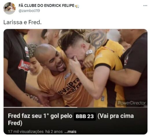 Primeiro beijo entre Fred Desimpedidos e Larissa no Big Brother Brasil rendeu memes nas redes sociais.