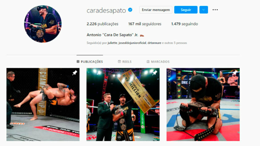 Em sua conta no Instagram, Cara de Sapato soma "modestos" 167 mil seguidores.