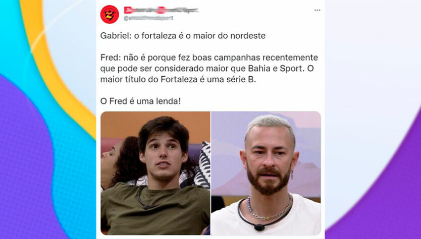 Virou meme no BBB: Internautas criam conversas fakes entre Fred Desimpedidos e Gabriel.