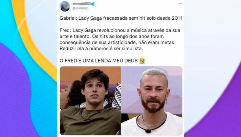 Virou meme no BBB: Internautas criam conversas fakes entre Fred Desimpedidos e Gabriel.