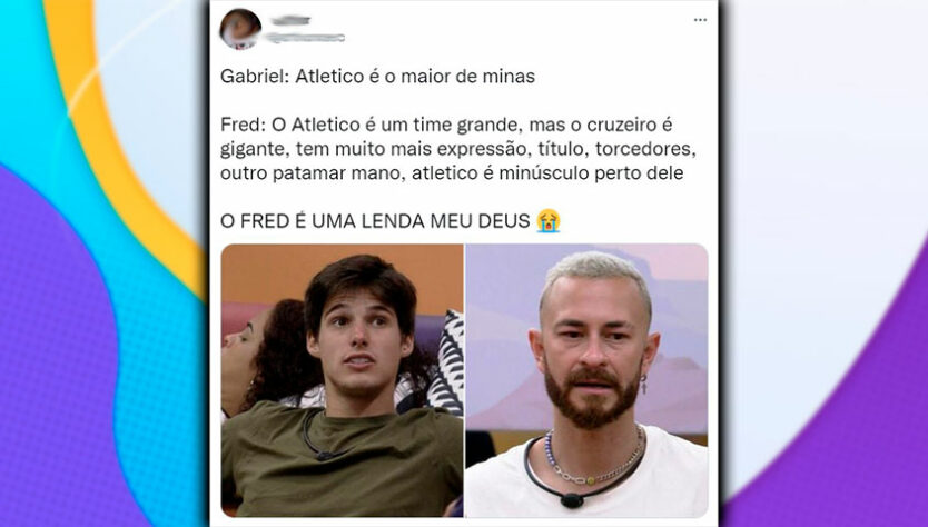 Virou meme no BBB: Internautas criam conversas fakes entre Fred Desimpedidos e Gabriel.