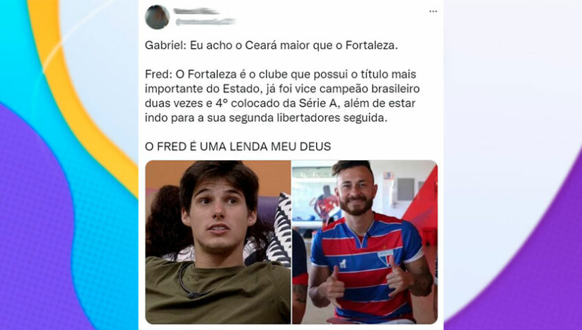 Virou meme no BBB: Internautas criam conversas fakes entre Fred Desimpedidos e Gabriel.