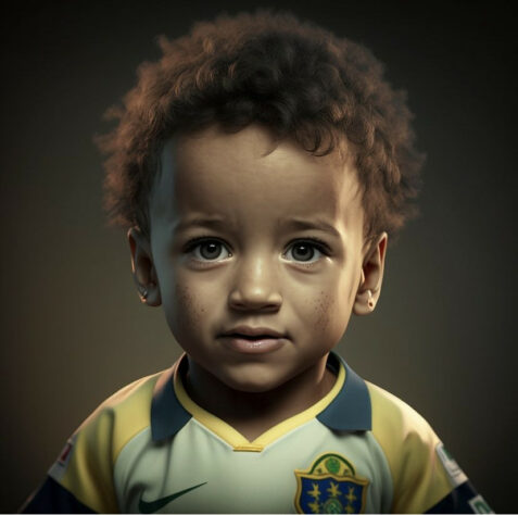 Jogadores de futebol e suas versões crianças: Neymar