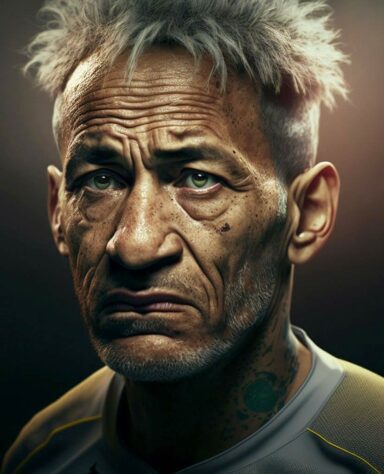 Jogadores de futebol e suas versões idosas: Neymar