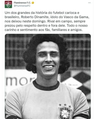 O Fluminense, também rival do Vasco, também declarou seu pesar pelo falecimento do atleta. Além disso, destacou que Dinamite "sempre prezou pelo respeito dentro e fora (de campo)".