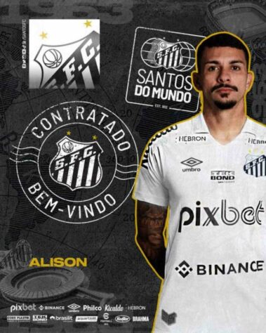 FECHADO - O Santos anunciou a contratação do volante Alison, que estava sem clube desde maio de 2022. O jogador, de 29 anos, assinou contrato com o Peixe até o fim do ano, com opção de renovação por mais uma temporada.