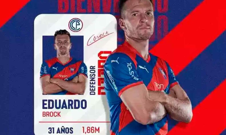 FECHADO - Eduardo Brock foi anunciado pelo Cerro Porteño. O atleta tinha sido liberado pelo Cruzeiro no sábado (18) e viajou para o Paraguai com a finalidade de assinar o contrato.
