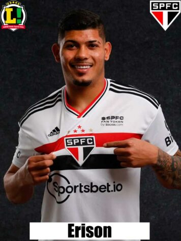 Erison: 6,0 - Foi um dos poucos jogadores do São Paulo que buscou jogo no primeiro tempo. Não dialogou tão bem com Calleri, mas tentou movimentar a partida.