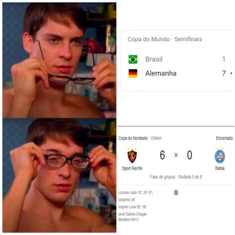 Bahia sofre com memes após goleada por 6 a 0 para o Sport pela Copa do Nordeste