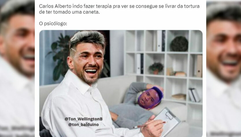 Tudo por uma caneta do Arrascaeta! Carlos Alberto sofre com memes após demissão da Band.