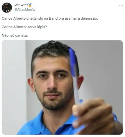 Tudo por uma caneta do Arrascaeta! Carlos Alberto sofre com memes após demissão da Band.