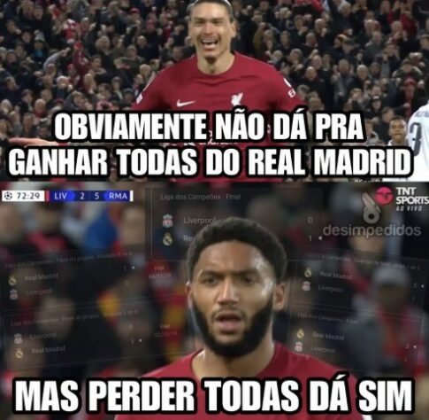 Champions League: os melhores memes de Liverpool 2 x 5 Real Madrid