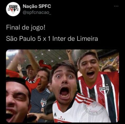 Os melhores memes de São Paulo 5 x 1 Inter de Limeira pelo Campeonato Paulista