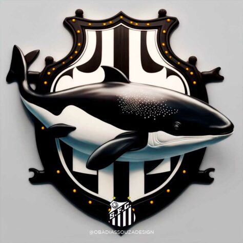 Escudo do Santos recriado com uso da Inteligência Artificial