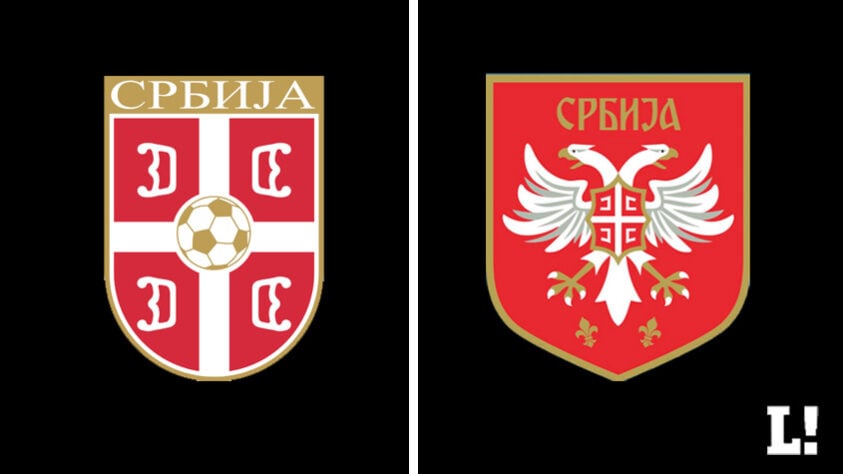 Escudo da Sérvia, atualizado em 2022. (Antigo à esquerda e novo à direita)