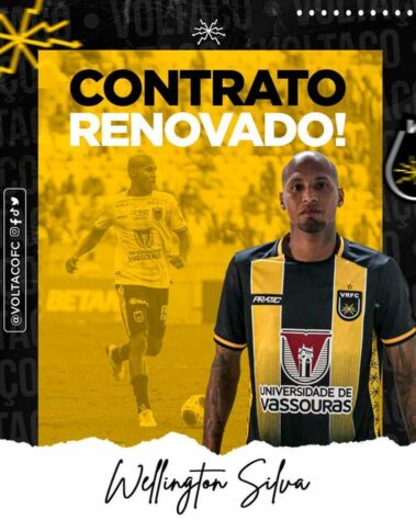 FECHADO - O Volta Redonda renovou o contrato do lateral-direito Wellington Silva. Agora, o vínculo do atleta de 35 anos vai até o fim do Campeonato Carioca 2024.
