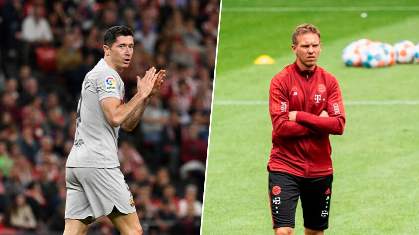 Lewandowski x Julian Nagelsmann (Bayern de Munique - 2022) - A dupla chegou a se desentender mais de uma vez. Em um dos episódios, Nagelsmann chamou atenção do jogador e pediu que ele fizesse uma mudança tática em campo. O polonês não gostou da postura do técnico e respondeu falando o número de gols que havia feito no ano.