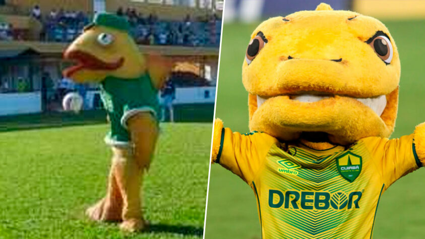 Cuiabá - Peixe Dourado: o mascote do clube é o tradicional peixe do Centro-Oeste brasileiro, e costuma desfilar pelos gramados da Arena Pantanal em cima da colheitadeira-maca que resgata os jogadores machucados. 