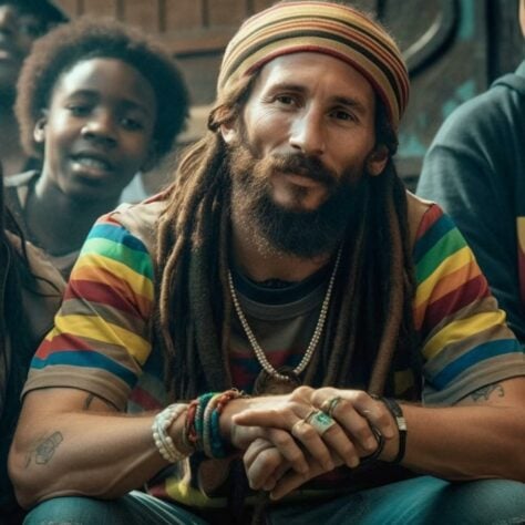 Artes criadas com inteligência artificial: Lionel "Bob" Messi virou um famoso cantor de reggae